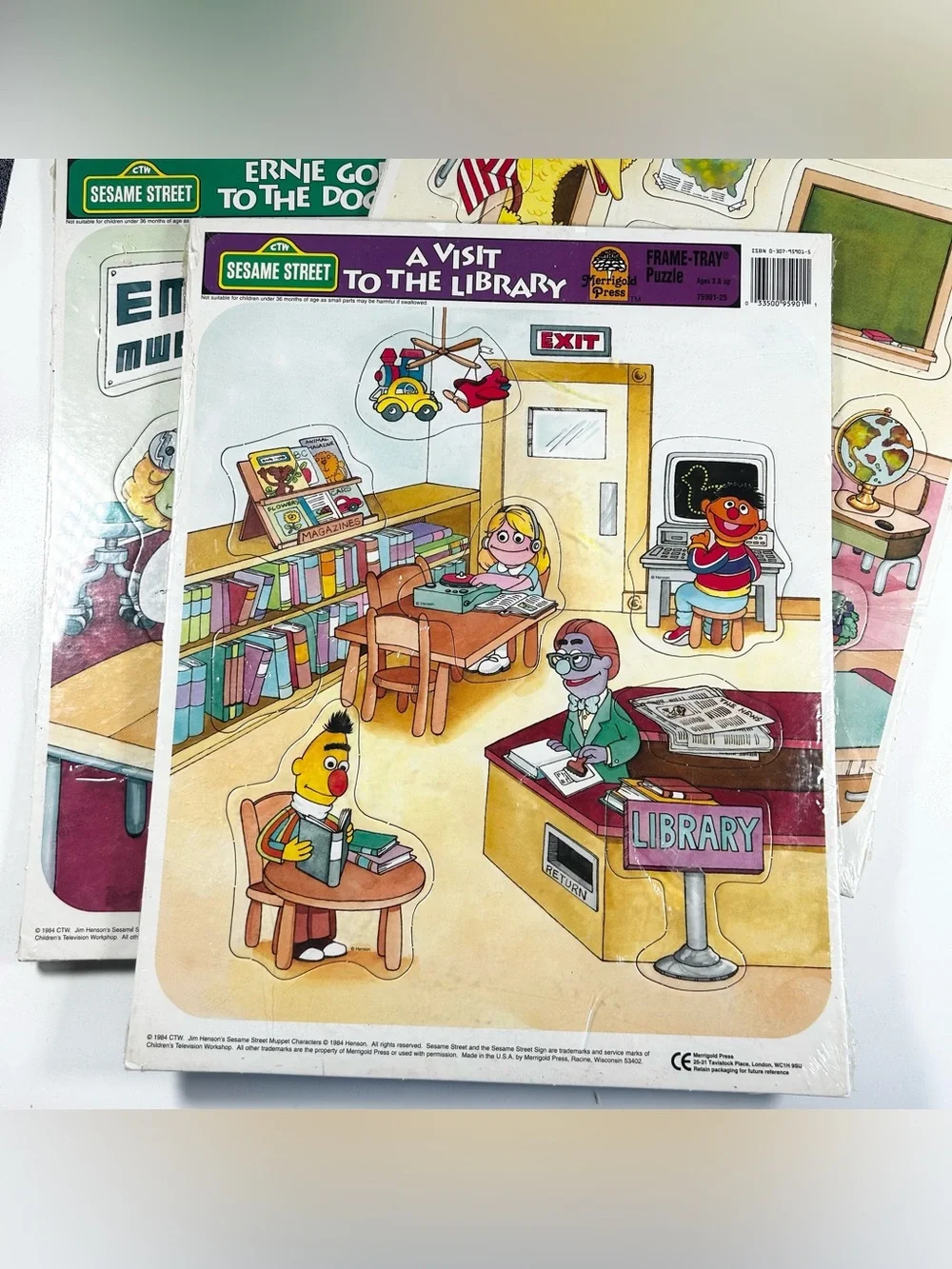 Merrigold Press Sesame Street Frame Tray Puzzle Lot from 1984